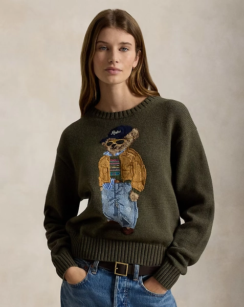 Polo Bear Cotton Crewneck Jumper