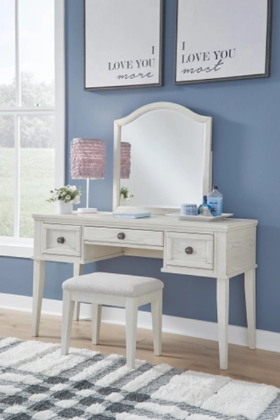Robbinsdale Mirrored Vanity and Bench Set