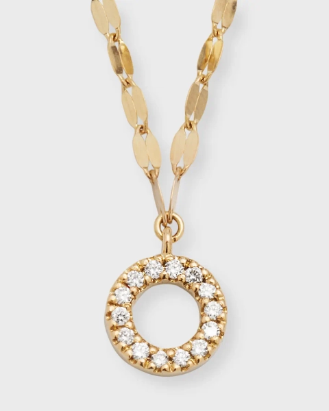 Flawless 14K Gold Open Circle Pendant Necklace