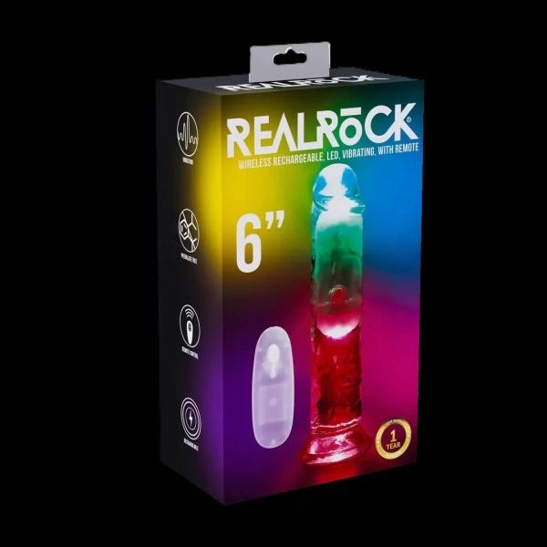 Led-dildo - RealRock, kaukosäädin - Erotic Center