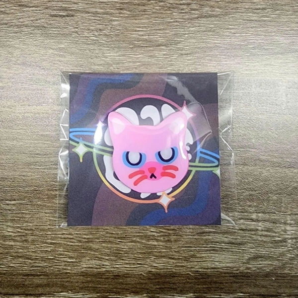 Handmade Cat Pin - Primary color: Pink