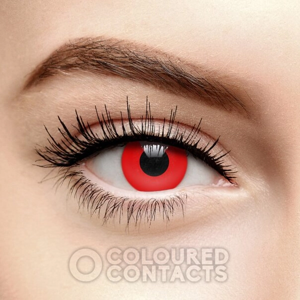 Red Blood Zombie Halloween Colored Contact Lenses (Daily)
