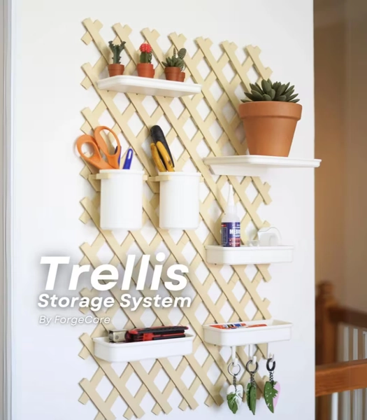 Trellis Storage Wall System | Expandable Lattice Pegboard Alternative for Tools, Plants, Crafts, Small Spaces Forgecore Home Decor 3D Print - Etsy