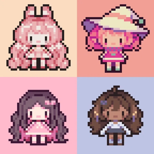 ₊⊹ bouncy pixel sprites ⊹₊ by kas 🌷 (@marchemis)