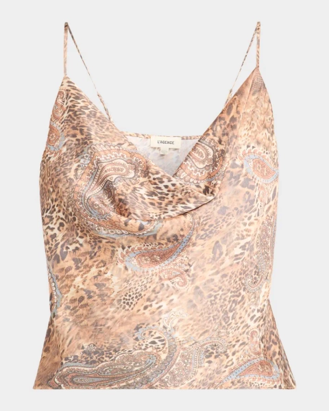 Calista Satin Cowl-Neck Camisole