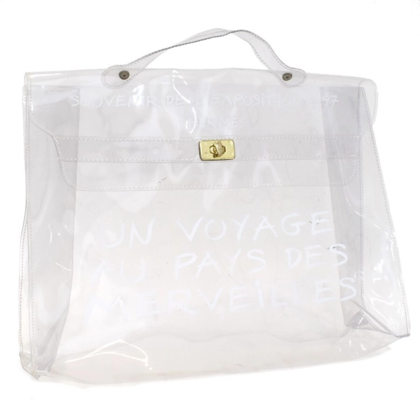 HERMES Vinyl Kelly Beach Hand Bag Clear SOUVENIR DE L'EXPOSITION japan