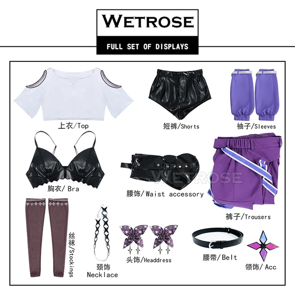 [Wetrose] Hololive FLOW GLOW Kikirara Vivi 綺々羅々ヴィヴィ Cosplay Costume コスプレ衣装