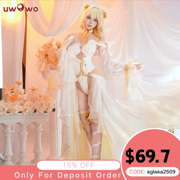 [Last Batch] INSTOCK Uwowo Honkai: Star Rail Aglaea Bride Fanart Cosplay Costume S-3XL - S