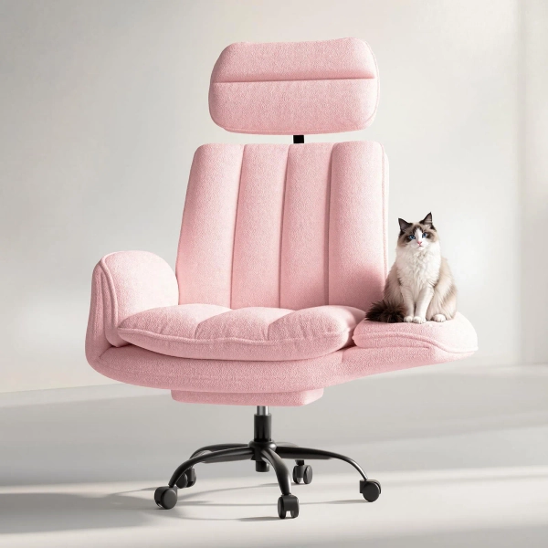 Big and Tall Criss Cross Office Chair with Armrests & Wheels, Comfy Velvet Vanity Chair, Ergonomic Executive Gaming Computer Chairs with Foot Rest, Wide Seat Reclining Desk Chair