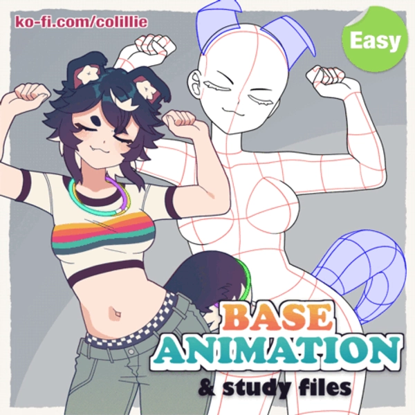 Colillie party dance animation base and study file.