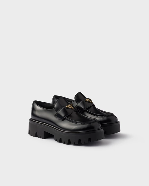 Brushed leather loafers