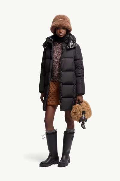 Moncler Quilted Hooded Long Down Jacket