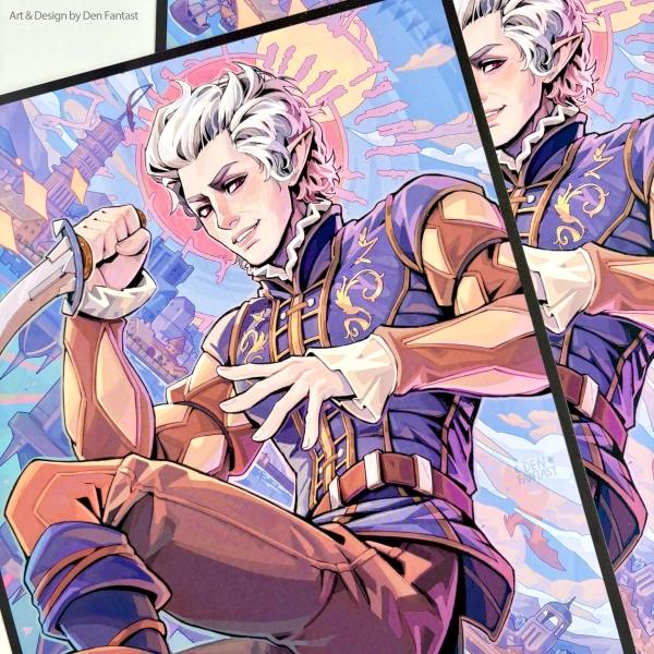 The Pale Elf (Astarion Ancunin) - Tarot Style Art Print - Baldur's Gate 3