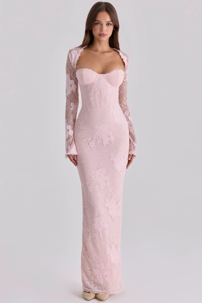 Lucienne Pink Lace Maxi Dress
