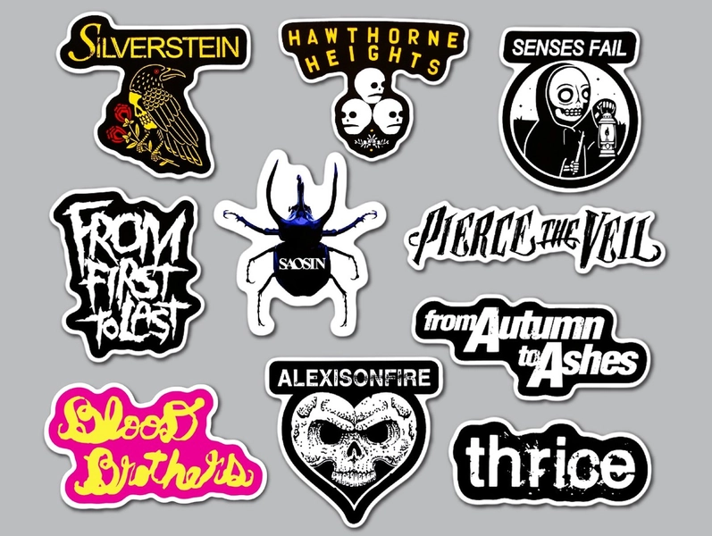 Screamo / Emo / Skramz Sticker Pack (10 Stickers) SET 1 thrice blood brothers