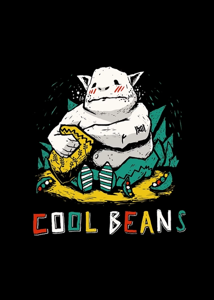 'Cool Beans!' Poster, picture, metal print, paint by Ronan Lynam | Displate