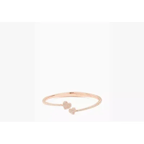 Kate Spade Yours Truly Pave Open Hinge Cuff, Clear/Rose Gold