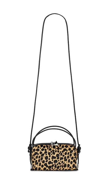 VERAFIED Cheetah Cafe Mini Bag in Brown.