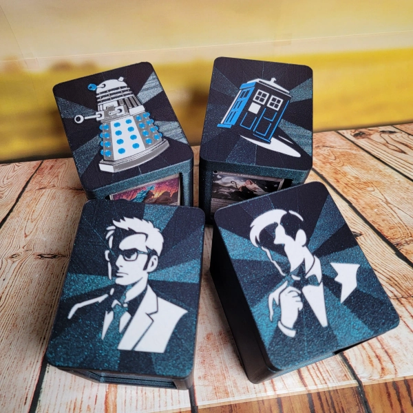 Doctor Who themed Deckbox with Toploader for MTG (Magic the Gathering)