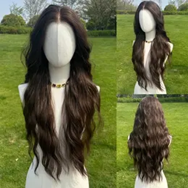 SMILCO/28Inch Luxury Dark Brown Low Density/Pre-Cut/Pre Plucked/13*6 Lace Front Free Part Futura Layer Tight Curls/Natural Hairline/ Synthetic/SM9801-2