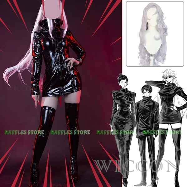 Disfraz de Gojo Satoru para mujer, peluca de Genderswap, traje negro, ropa de fiesta para evento de cómic de Anime de Halloween - AliExpress 