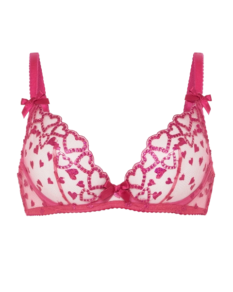 Rozann Plunge Underwired Bra in Fuchsia/Fuchsia | By Agent Provocateur