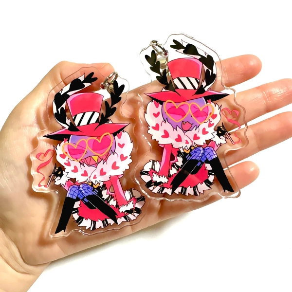 Valentino - Hazbin Hotel Keychain - cute chibi Valentino charm