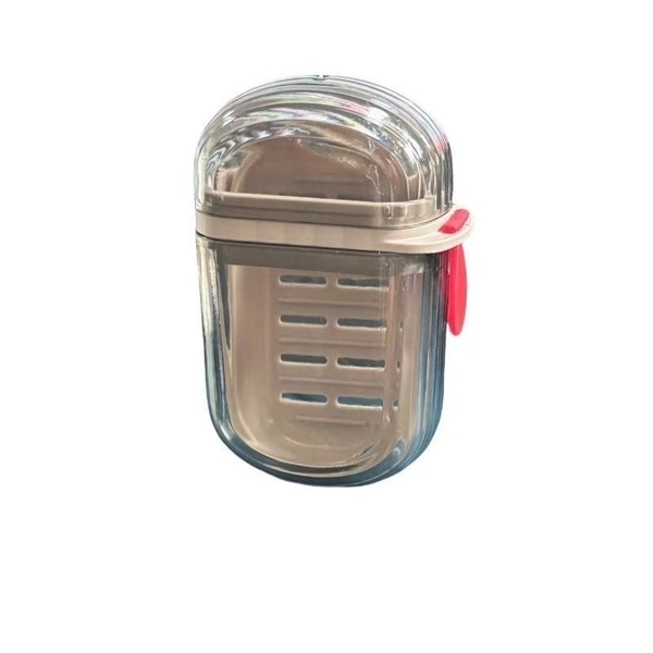 TEMU 1 Portable Soap Box With Lid - Leak-proof Travel Soap Case, Compact Oval Soap Container With Drain Holes, Transparent Lid For Easy