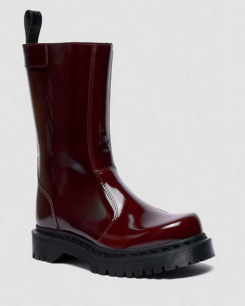 DR MARTENS Rejena Lacquered Leather Boots