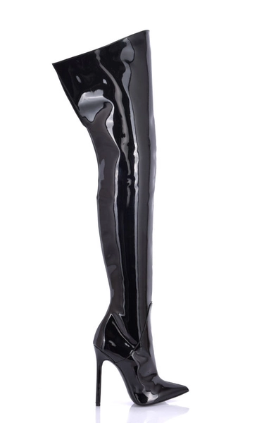 Sanctum Synthetic Leather Thigh High boots GIGI with stiletto heels in Italian Shiny Leather