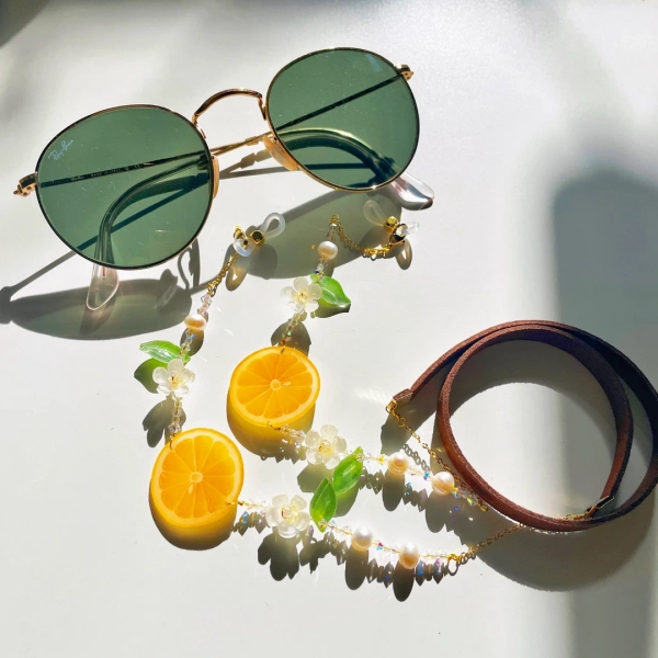 Lemon Slices Glasses Chain | Cute Lime Sunglasses Chain | Kawaii Fruit Eyewear Chain | Cottagecore Lanyard | Food Jewelry | Plant Lover Gift - Etsy