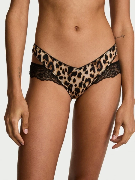 Panty Cheeky Rose Lace-Trim Cut-Out Leopard
