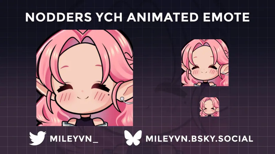 Nodders - YCH Animated Emote by miley (@mileyvn_)