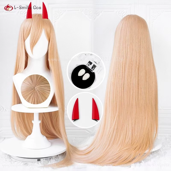 Anime Power Cosplay Wig 100cm Long Orange Wigs For Women Cosplay Anime Cosplay Wig Heat Resistant Synthetic Hair + Wig Cap