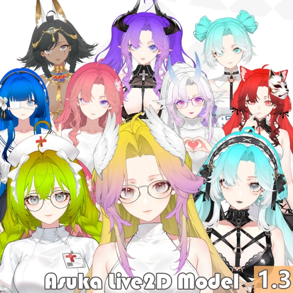 Customizable Vtuber Model Asuka | Editable Appearance & Expressions, Plug-and-Play Live2D Model by AAAsuka (@AAAsuka)