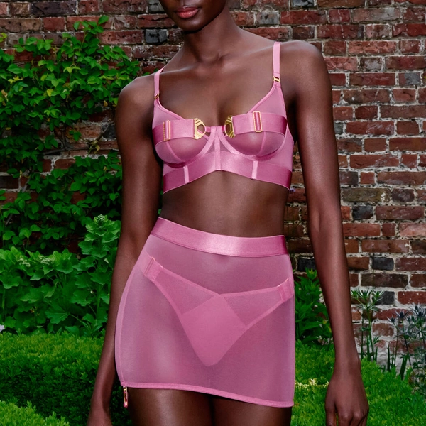 Bordelle 3 pieces lingerie set Melusina Raspberry