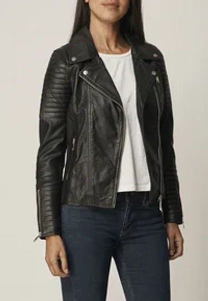 LAISA - Leren jas - black