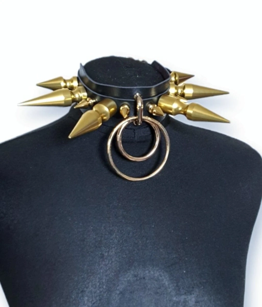 Gaint Tree Spike Collar, Goth Collar Choker, Vegan Leather Choker, Goth Crucifix Choker,gaint Spike Chokers - Etsy