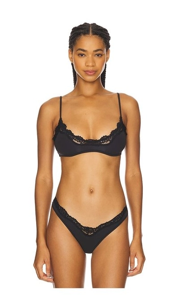 SKIMS Fits Everybody Lace Scoop Bralette in Black. - size L (also in XL, XXS)