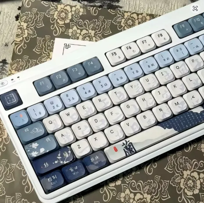 120 keys low profile blue Japanese dye-sub PBT keycaps 