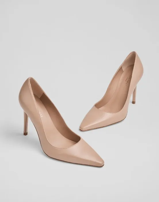 Leather Stiletto Heel Court Shoes