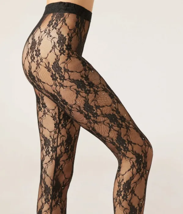 Lace and Diamanté Tights