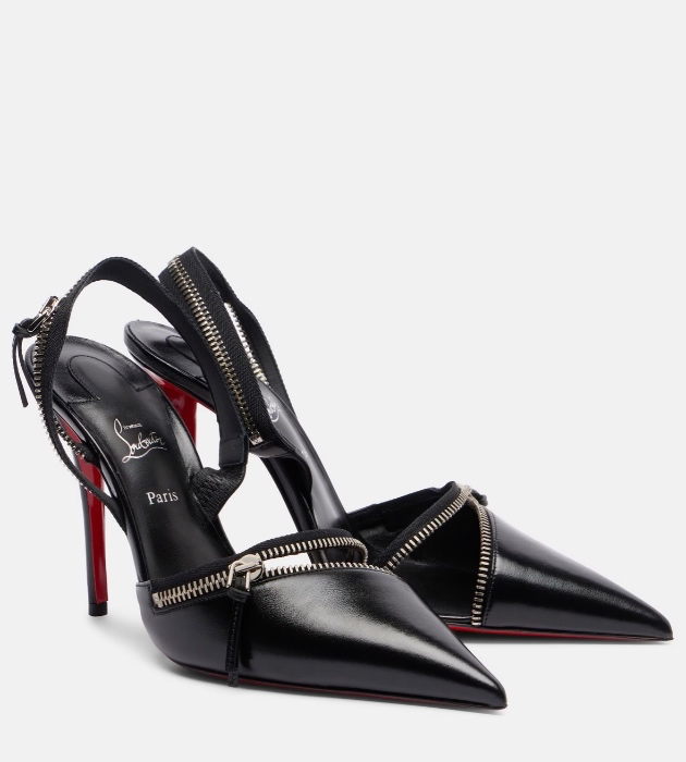 CHRISTIAN LOUBOUTIN Slingyzip 100 leather slingback pumps