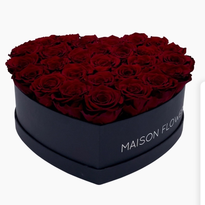 Longlife Dark Red Heart Black Box