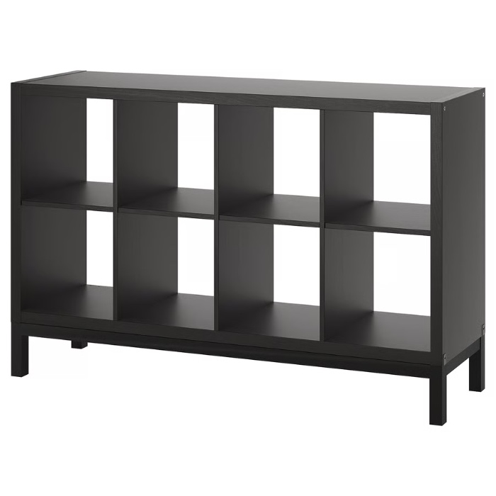 KALLAX Shelving unit with underframe - black-brown/black 57 7/8x37 "