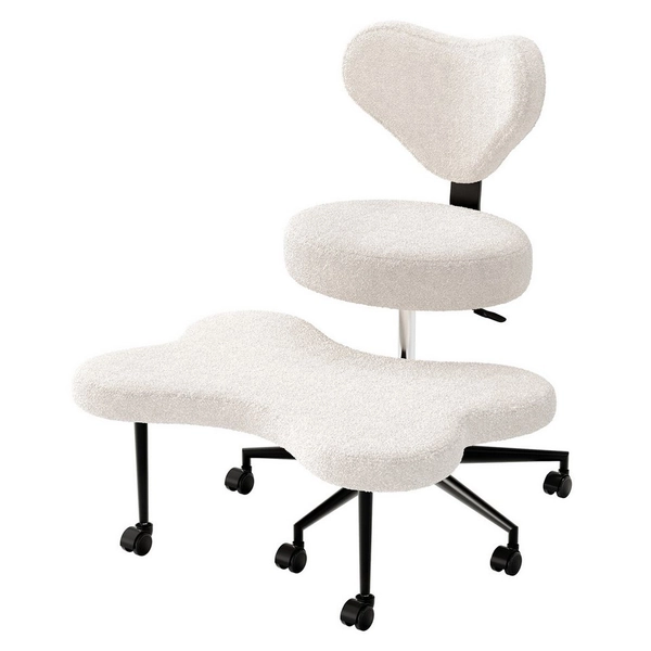 Pinmoco Polsterstuhl Pinmoco Bürostuhl mit höhenverstellbaren Rollen, rosa Meditationsstuhl