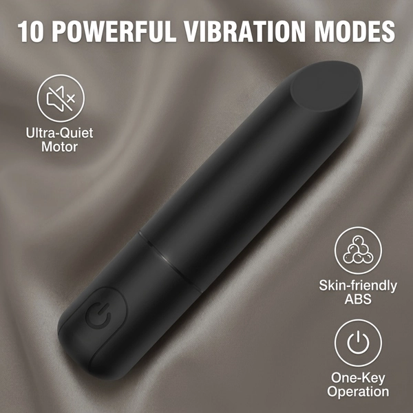 G Spot Bullet Vibrator for Women,Adult Sex Toys Nipple Clitorals Stimulator with 10 Vibrating Modes Full Silicone Rechargeable Mini Vibrators (Black)