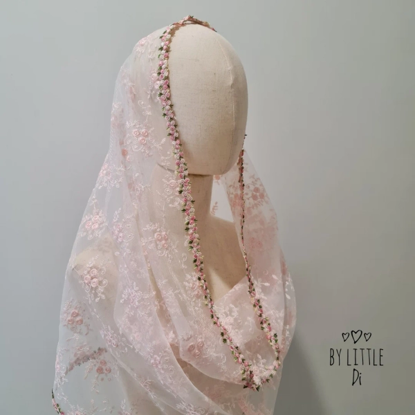 St. Perpetua Infinity Veil for Catholic Mass, Latin Mass Veil, Catholic Veil, Pink Advent Gaudete/ Lent Laetare Veil (w/ Snap on Comb) - Etsy