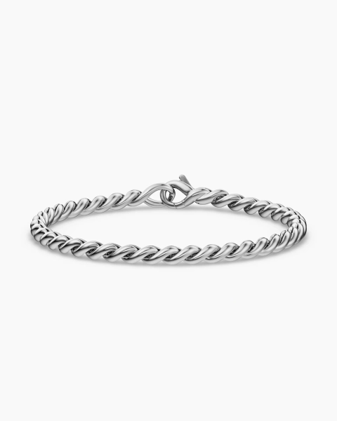 Sculpted Cable Chain Bracelet in Sterling Silver, 3.7mm