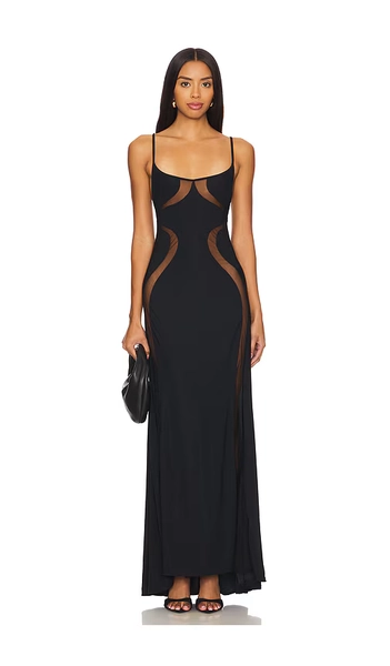 Thistle and Spire Psyche Slip Dress in Black. - size L